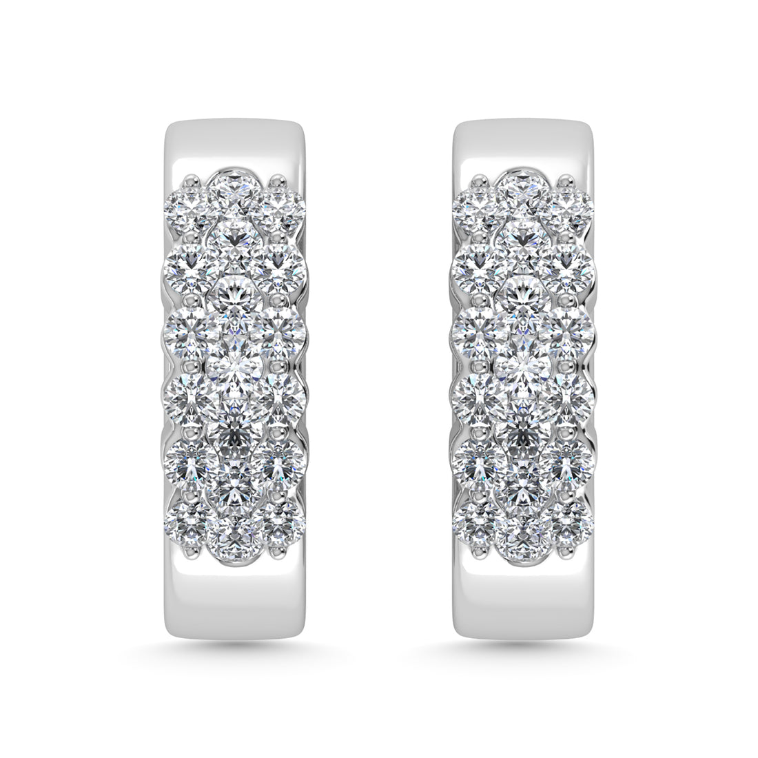 Diamond 1/2 Ct.Tw. Hoop Earrings in 14K White Gold