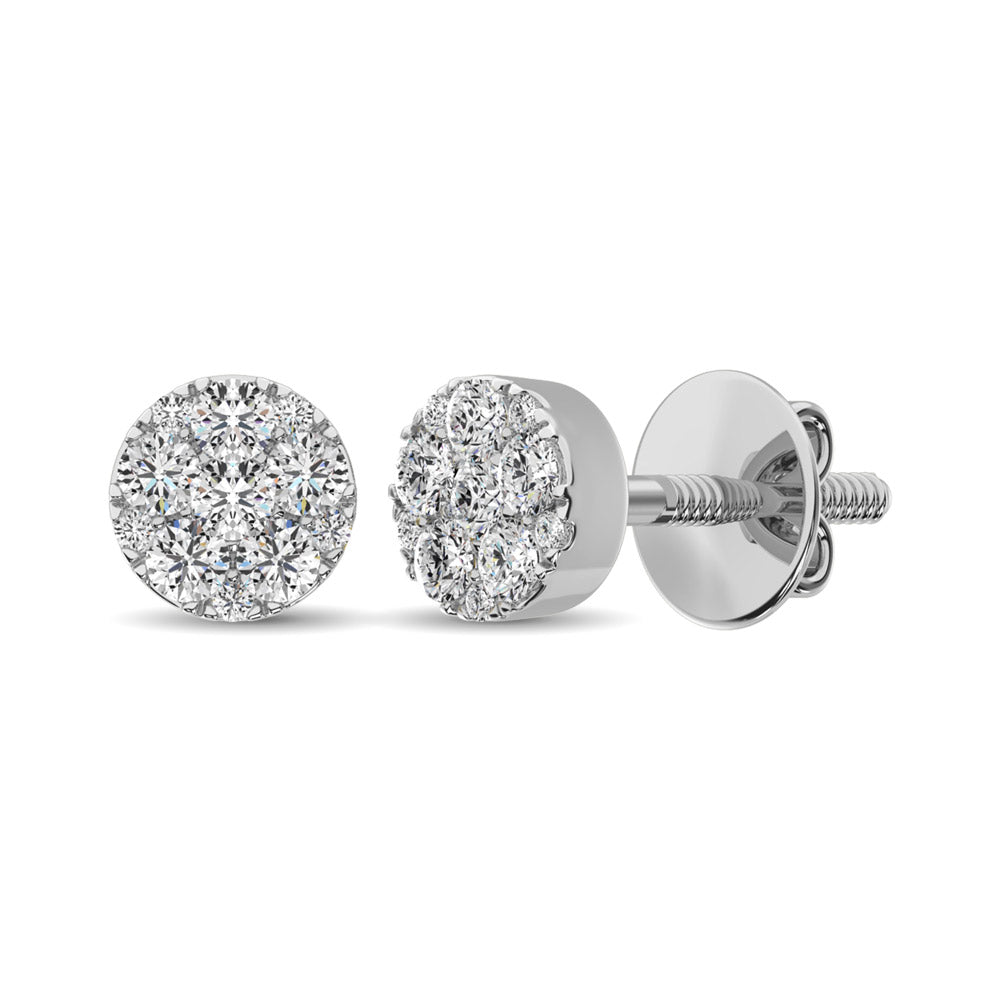 Diamond Stud Earrings 1/2 Ct.tw Round-cut in 10K White Gold