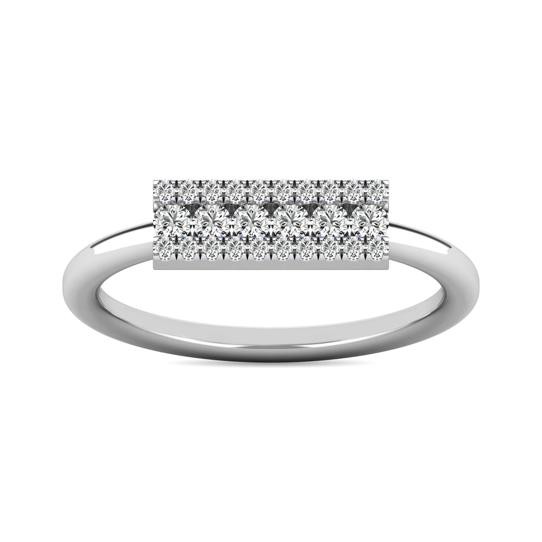 Diamond 1/4 Ct.tw Bar Ring in 14K White Gold