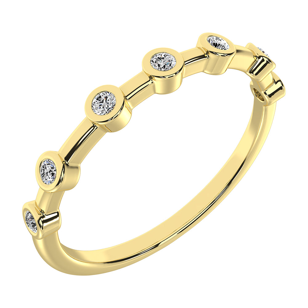 14K Yellow Gold 1/10 Ct.Tw. Diamond Stack Bands