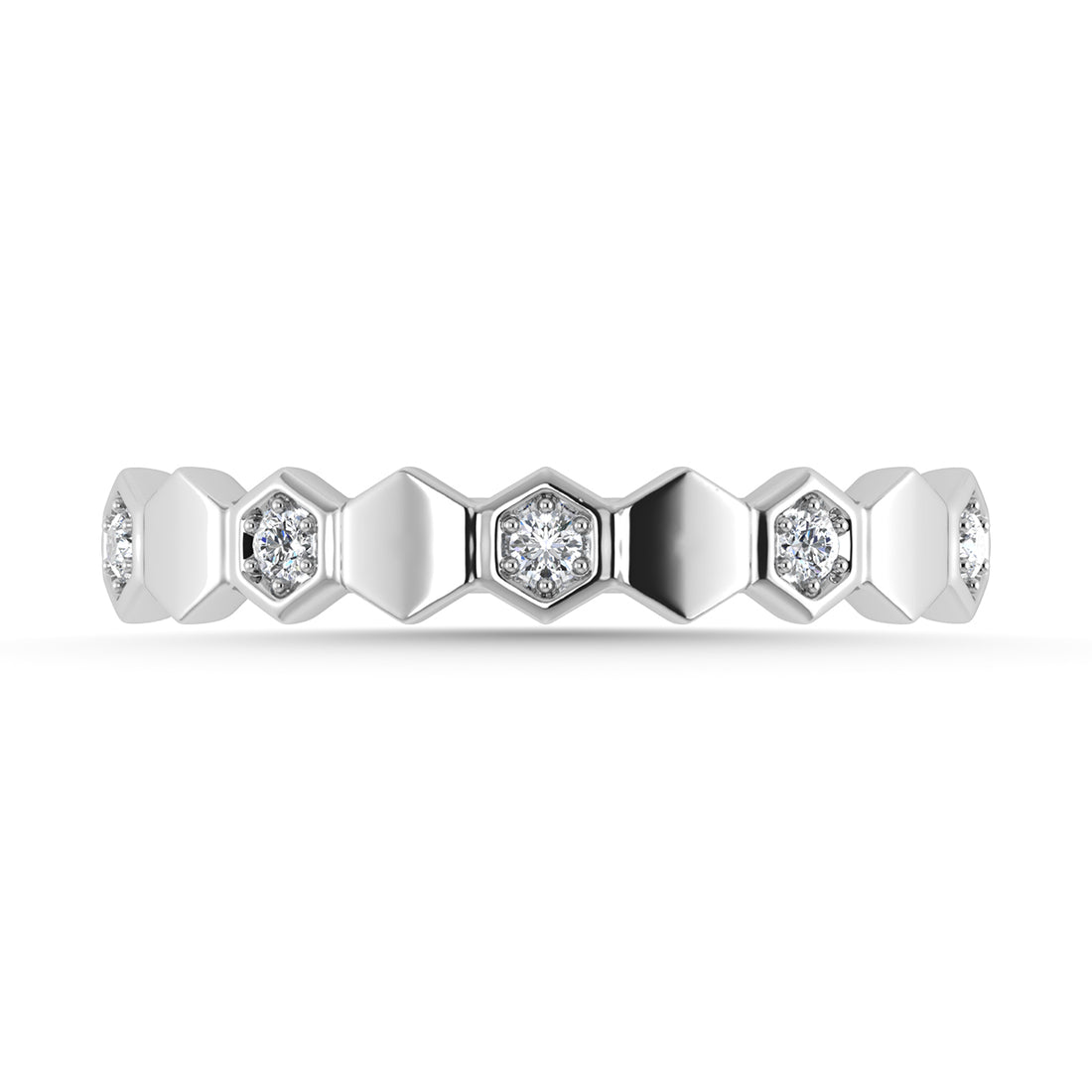 Diamond 1/10 Ct.Tw. Stack Band in 10K White Gold
