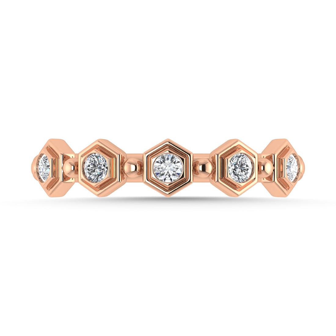 Diamond 1/8 Ct.Tw. Stack Band in 10K Rose Gold