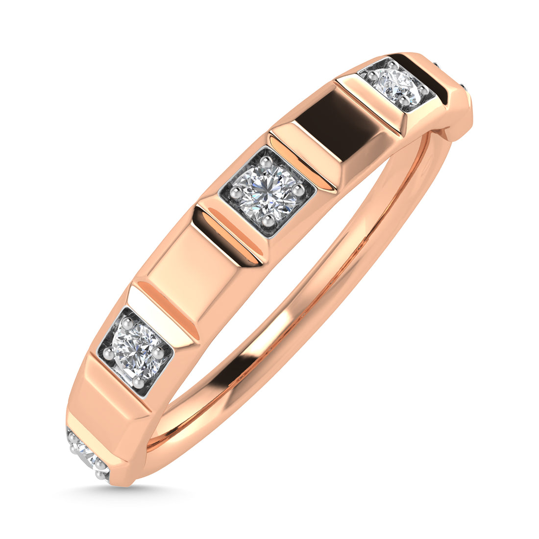 Diamond 1/8 Ct.Tw. Stack Band in 14K Rose Gold