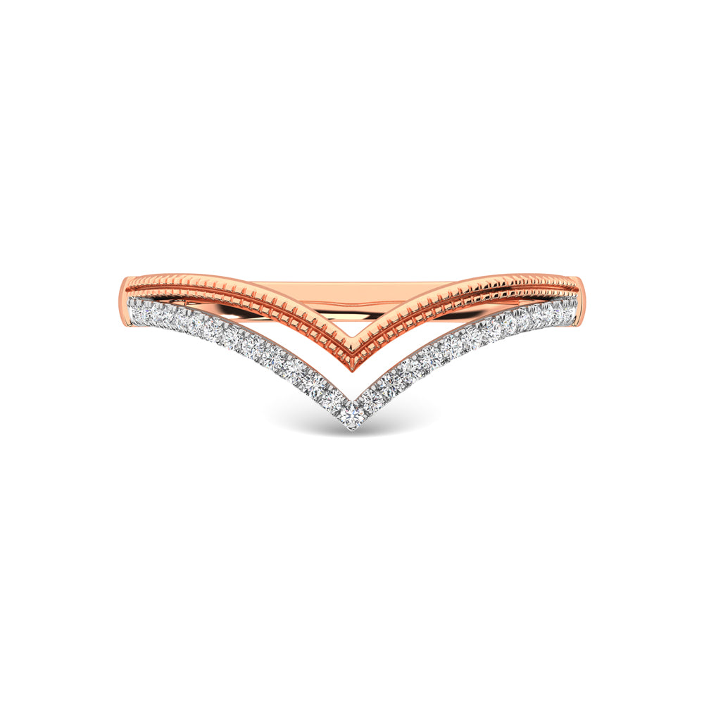 10K Rose Gold Diamond 1/6 Ct.Tw. Chevron Band
