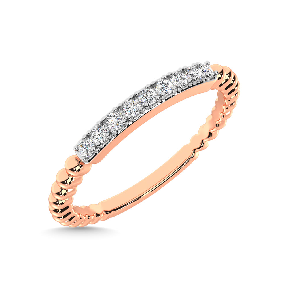 14K Rose Gold Diamond 1/10 Ct.Tw. Stackable Band