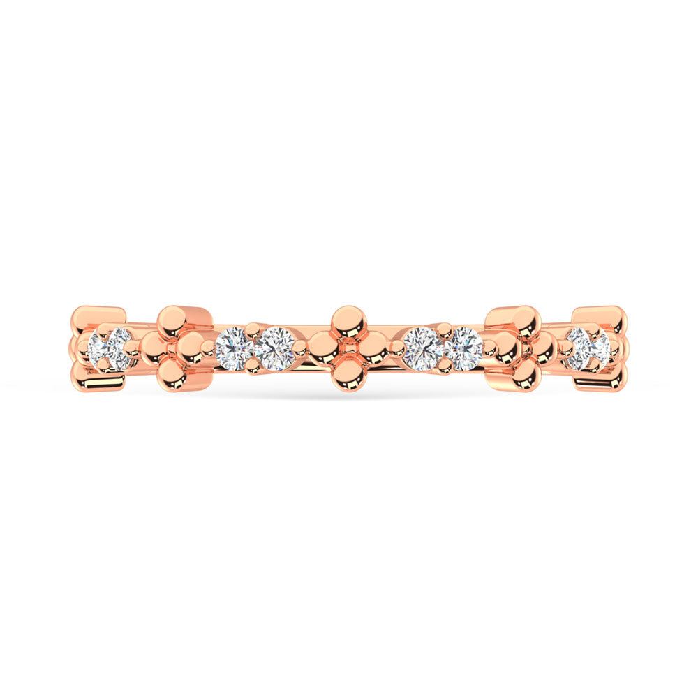 14K Rose Gold Diamond 1/6 Ct.Tw. Stackable Ring