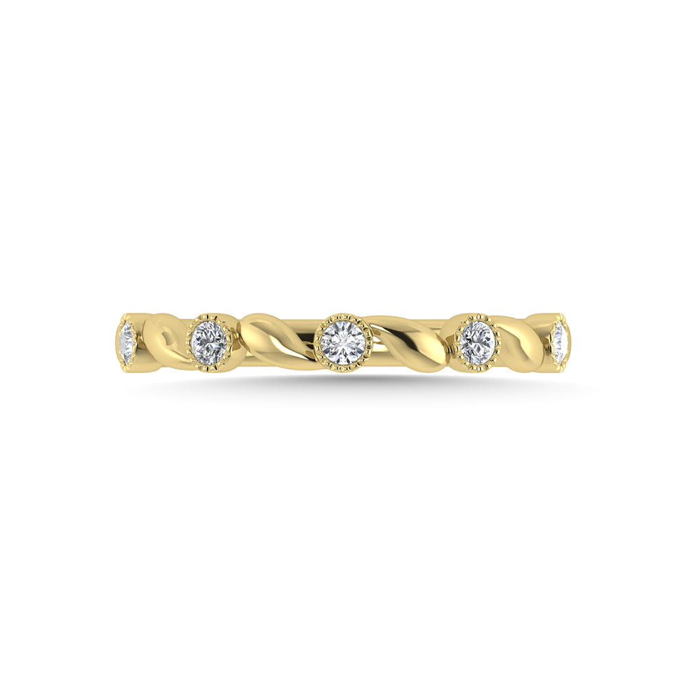 10K Yellow Gold Diamond 1/10 Ct.Tw. Stackable Band