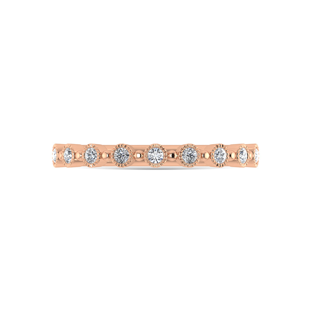 10K Rose Gold Diamond 1/10 Ct.Tw. Stackable Band