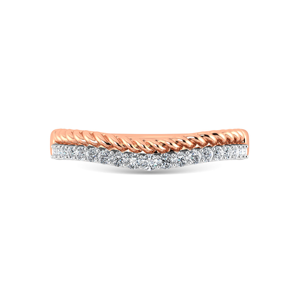 14K Rose Gold Diamond 1/10 Ct.Tw. Curve Band