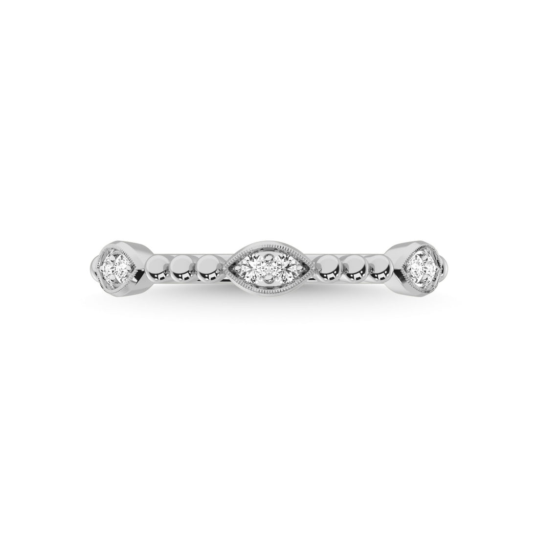 14K White Gold Diamond 1/10 Ct.Tw. Stackable Band