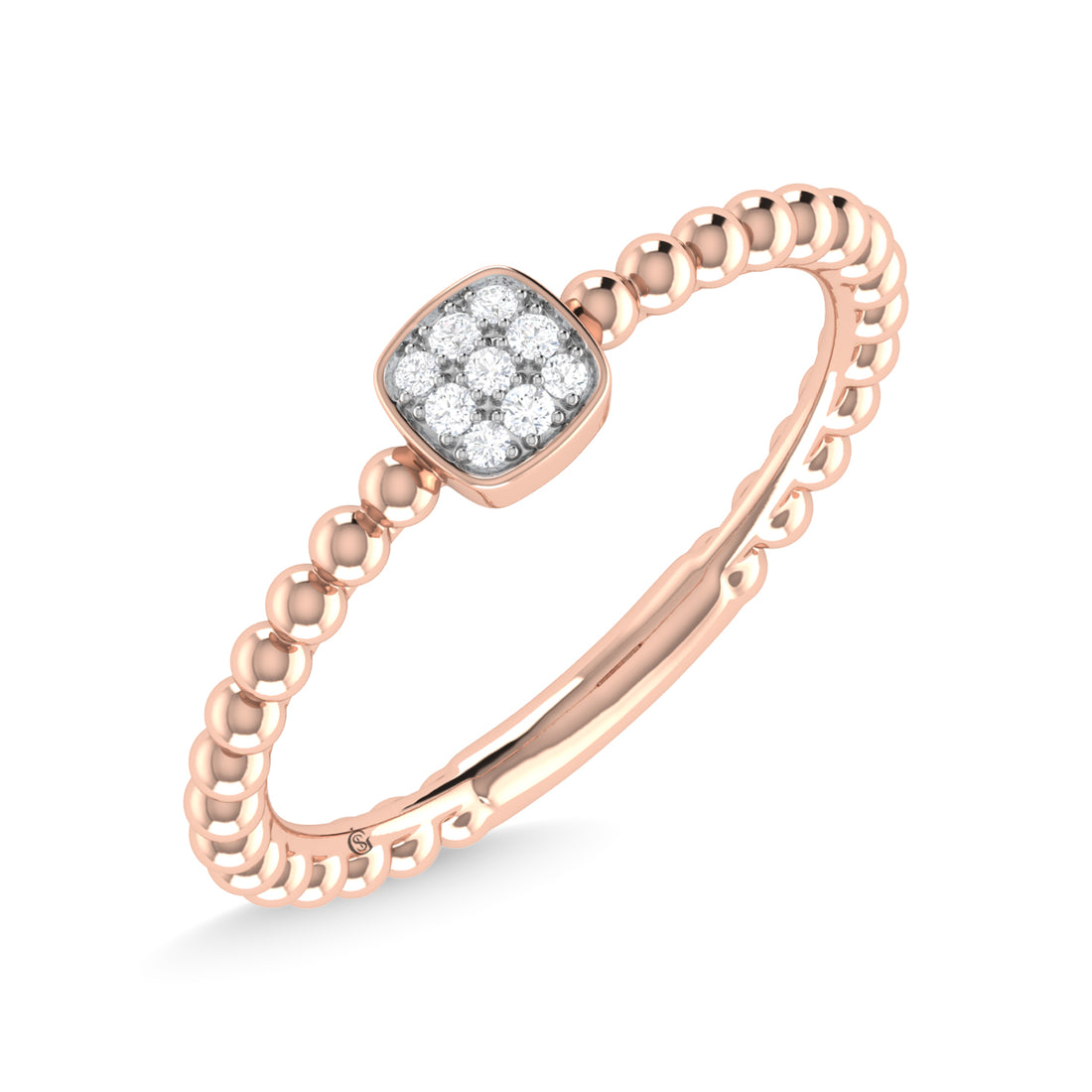 14K Rose Gold Diamond 1/20 Ct.Tw. Stackable Band