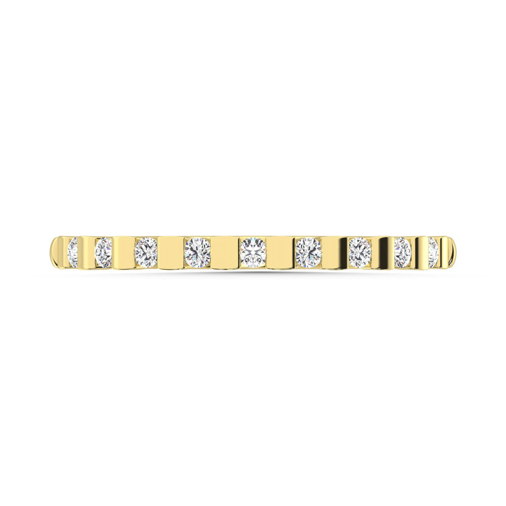 14K Yellow Gold  Diamond 1/8 Ct.Tw. Stackable Band