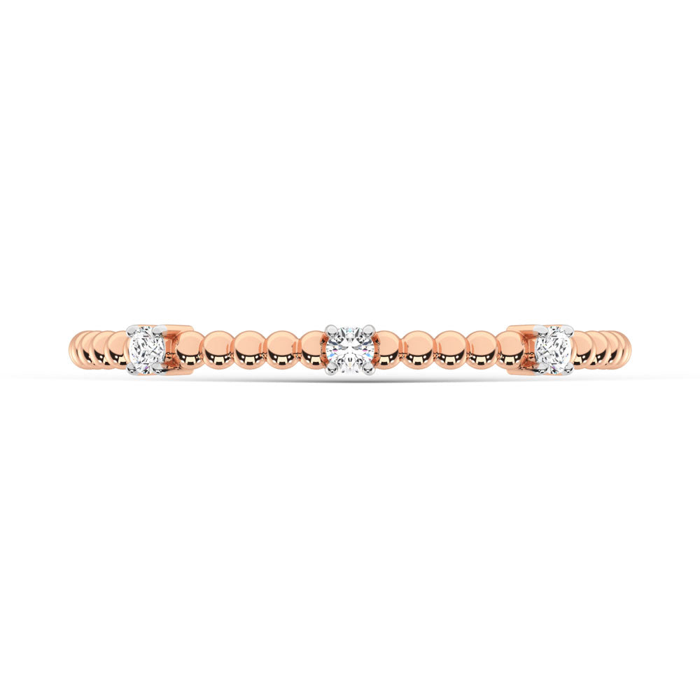 14K Rose Gold  Diamond 1/20 Ct.Tw. Stackable Band