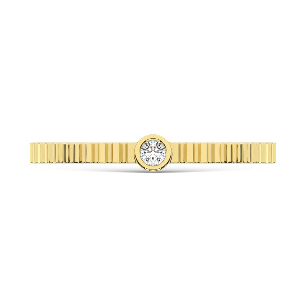 14K Yellow Gold  Diamond 1/20 Ct.Tw. Stackable Band