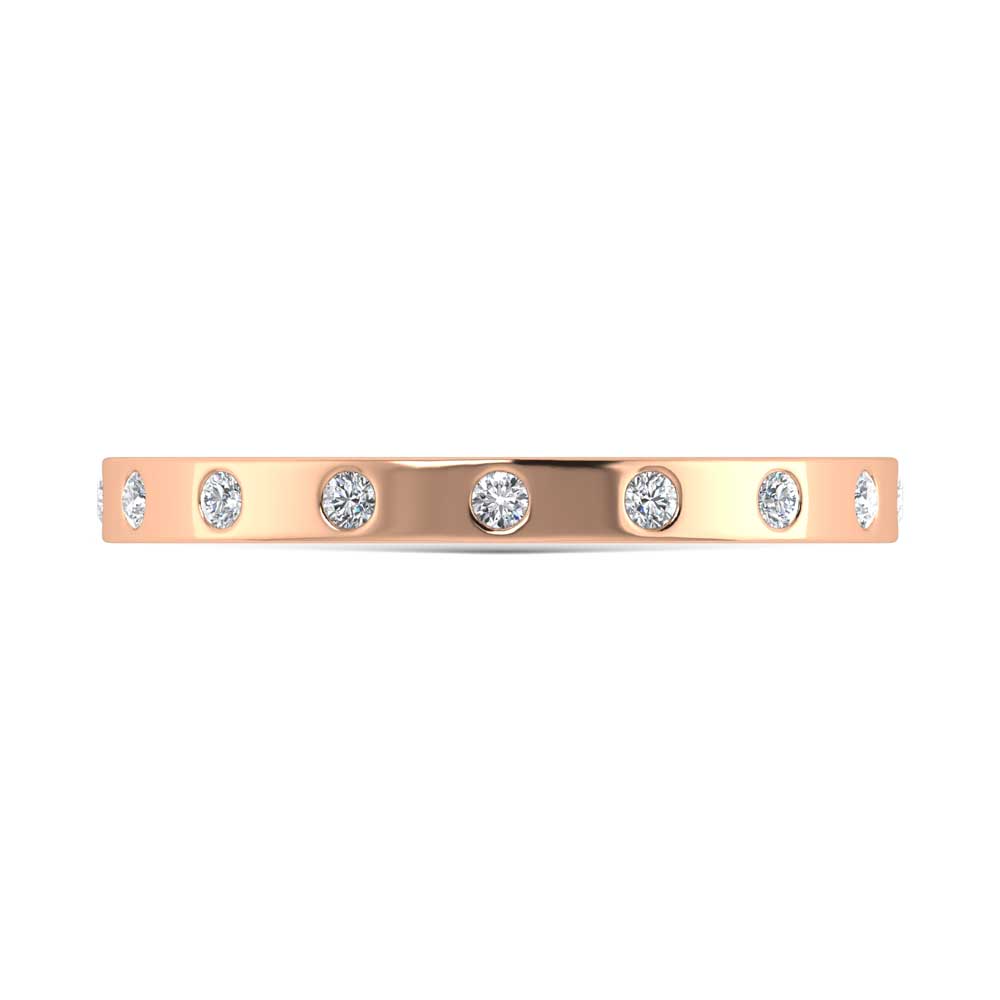 14K Rose Gold  Diamond 1/10 Ct.Tw. Stackable Band