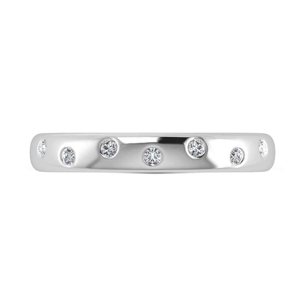 14K White Gold  Diamond 1/10 Ct.Tw. Stackable Band