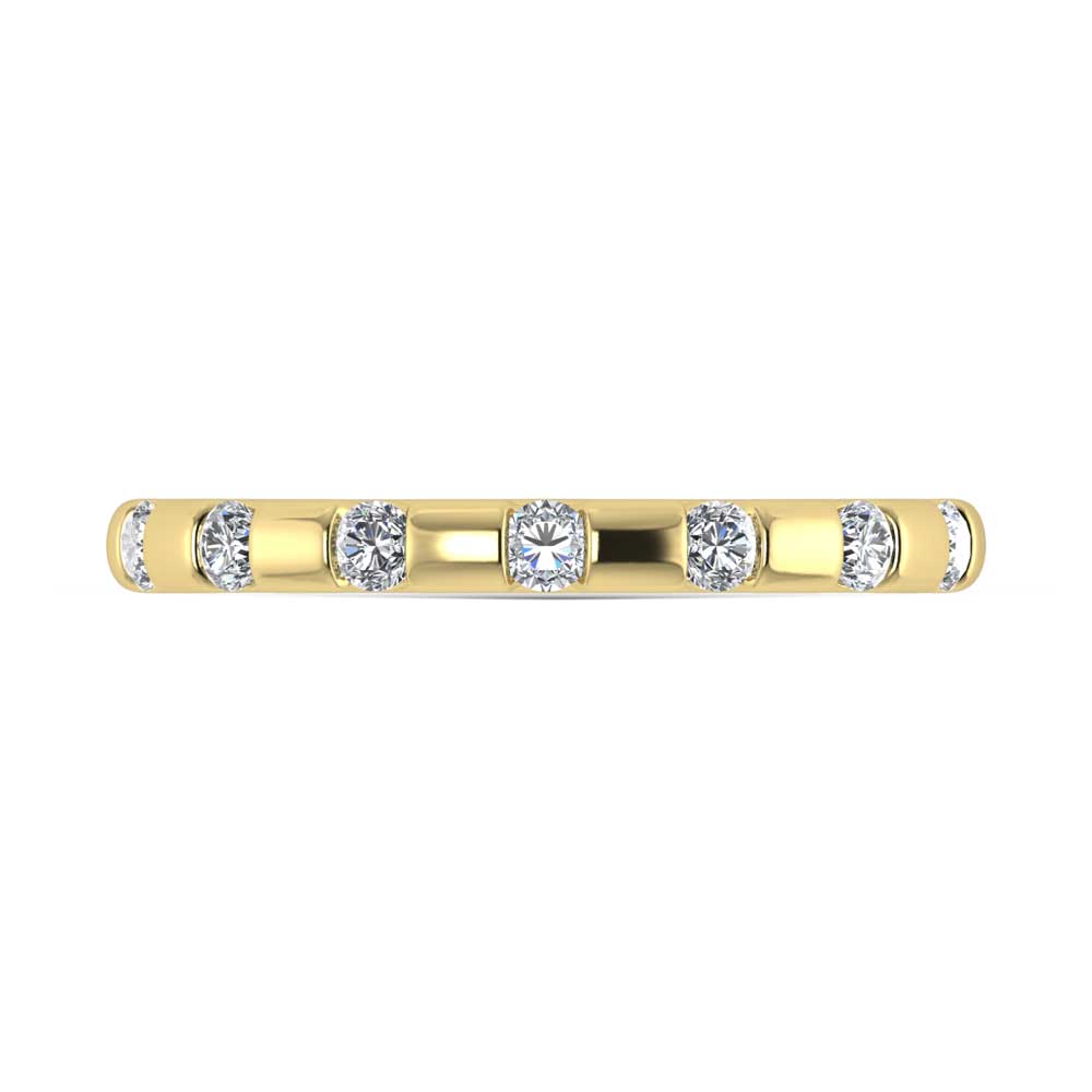 14K Yellow Gold  Diamond 1/4 Ct.Tw. Stackable Band