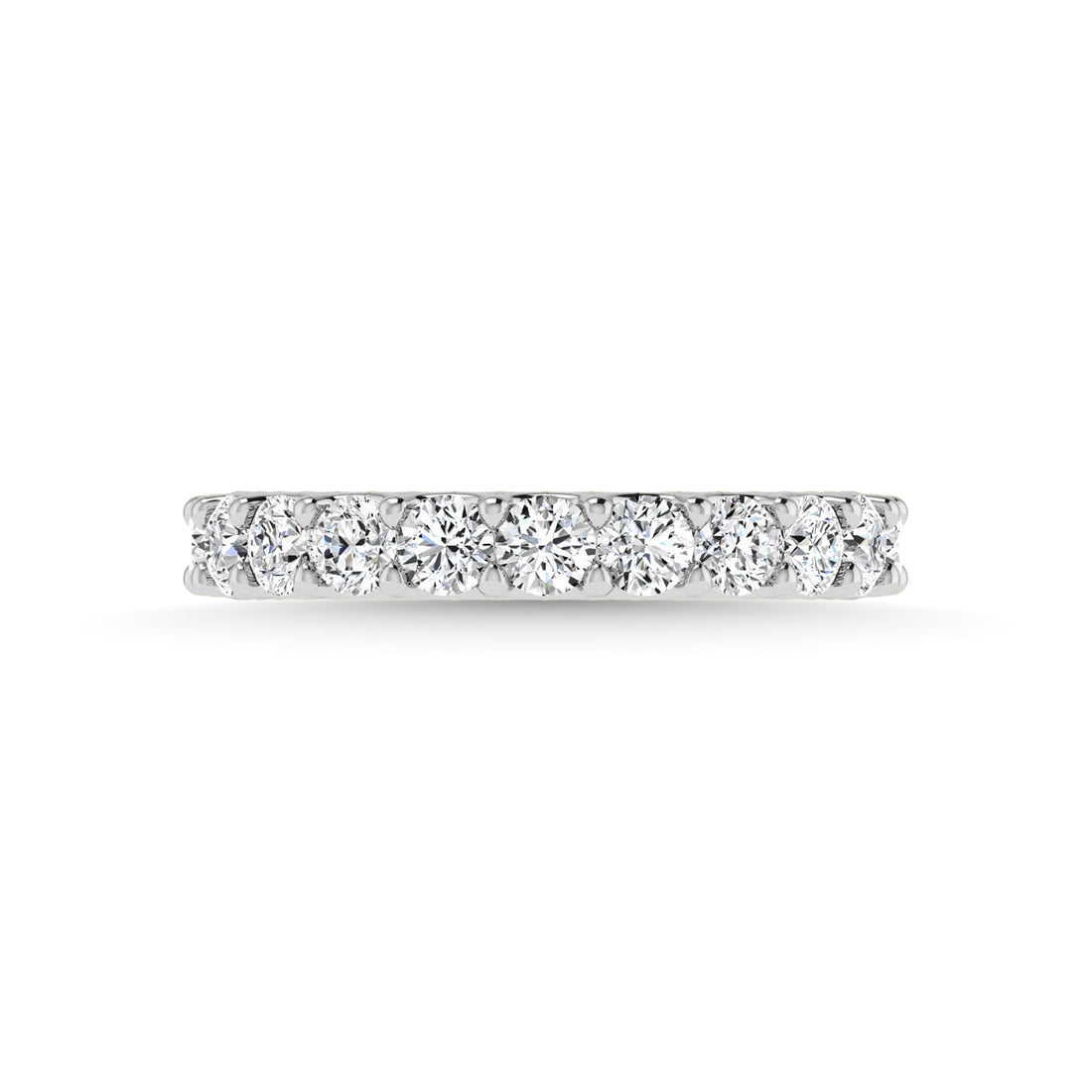 14K White Gold Lab Grown Diamond 2 Ct.Tw. Round Shape Full Eternity Band (size 6.5)
