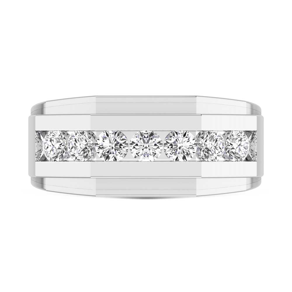10K White Gold Lab Grown Diamond 2 1/10 Ct.Tw. Mens Band