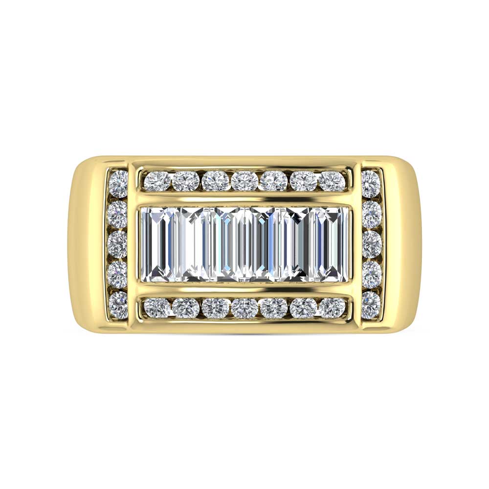 14K Yellow Gold Lab Grown Diamond 2 1/6 Ct.Tw. Mens Ring