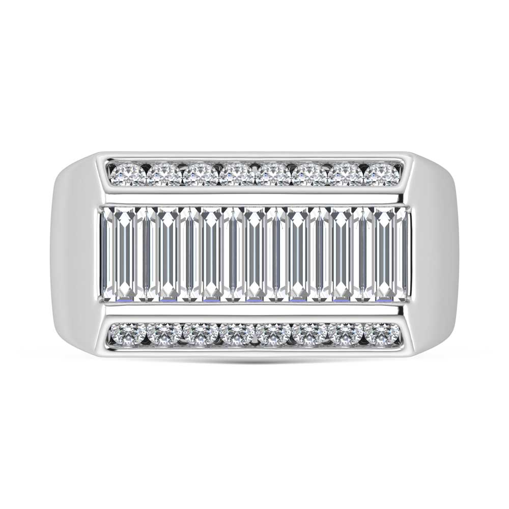 14K White Gold Lab Grown Diamond 2 Ct.Tw. Mens Ring