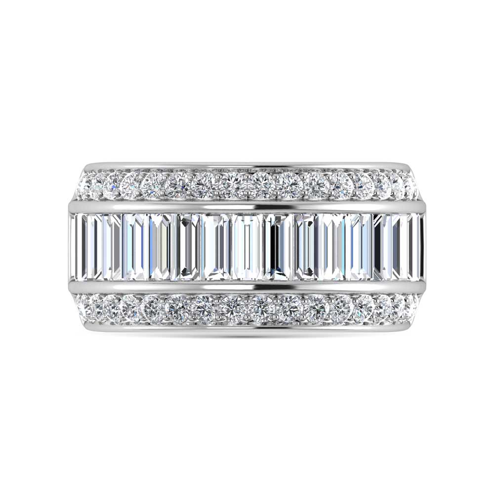 14K White Gold Lab Grown Diamond 3 Ct.Tw. Slim Baguette Band