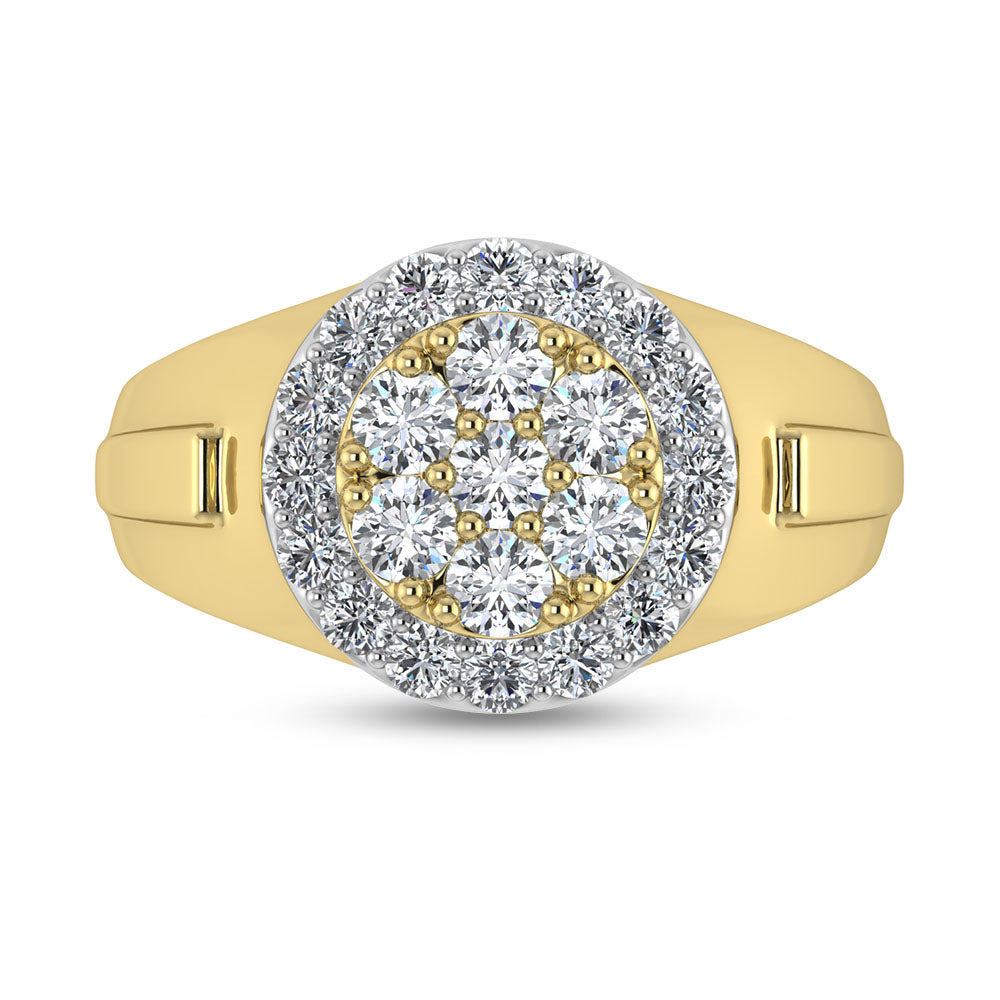 14K Yellow Gold Lab Grown Diamond 1 1/2 Ct.Tw. Mens Ring