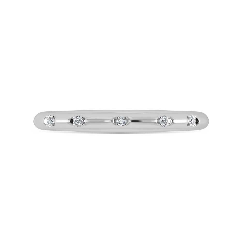 14K White Gold Lab Grown Diamond 1/20 Ct.Tw. Stack Band