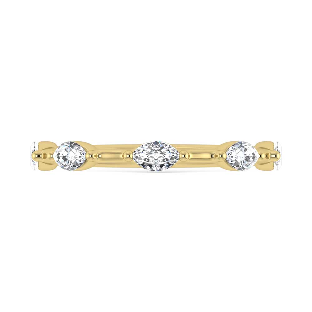 14K Yellow Gold Lab Grown Diamond 1/3 Ct.Tw. Marquise Shape Stackable Band