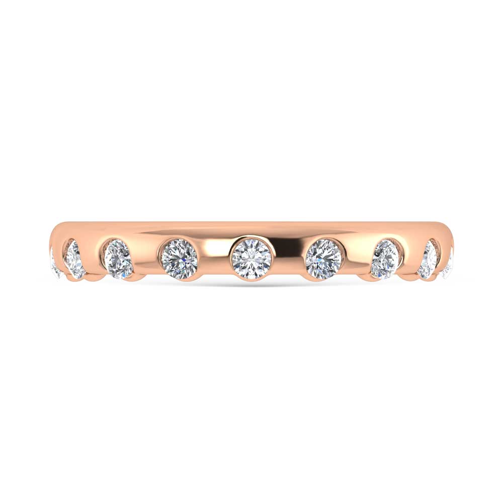 14K Rose Gold Lab Grown Diamond 1/3 Ct.Tw. Bezel Set Stackable Band