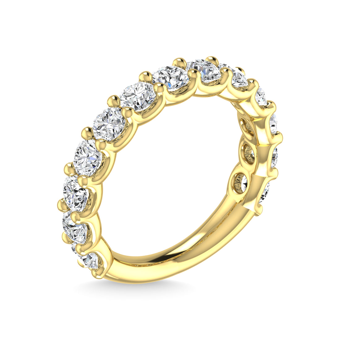 14K Yellow Gold 2 1/9 CT Tw. Round Shape Lab Grown Diamond Wedding Band