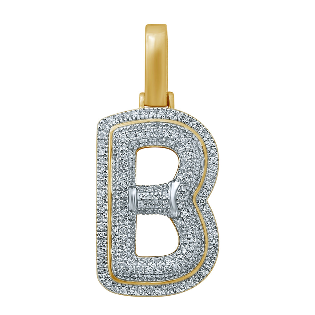 10KT 0.27-0.40CT D-BUBBLE LETTER " B "