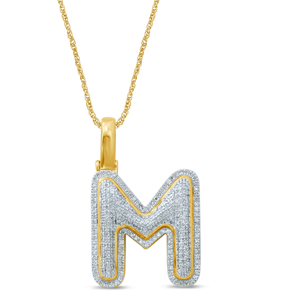 10KT 0.35-0.49 CT D- BUBBLE LETTER " M "