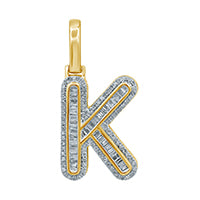 10KT 0.44- 0.49CT D-BAGUETTE INITIAL " K "