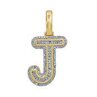 10KT 0.40- 0.46CT D-BAGUETTE INITIAL " J "