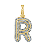 10KT 0.52- 0.60CT D-BAGUETTE INITIAL " R "