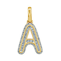 10KT 0.41- 0.46 CT D-INITIAL BAGUETTES  " A "