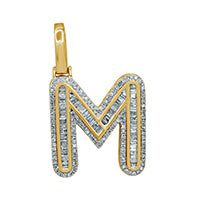 10KT 0.63- 0.70CT D-BAGUETTE INITIAL " M "