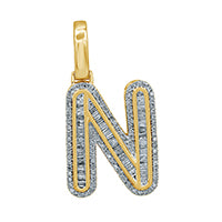 10KT 0.50- 0.55CT D-BAGUETTE INITIAL " N "