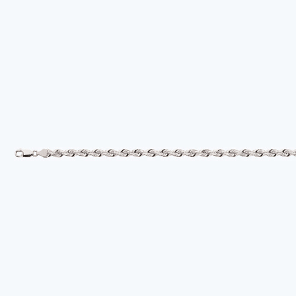 14K 6MM WHITE GOLD SOLID DC ROPE 16" CHAIN NECKLACE (AVAILABLE IN LENGTHS 7" - 30")