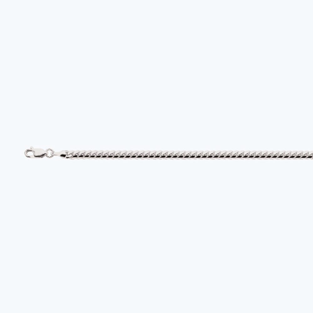 10K 4MM WHITE GOLD SOLID MIAMI CUBAN 18" CHAIN NECKLACE (AVAILABLE IN LENGTHS 7" - 30")