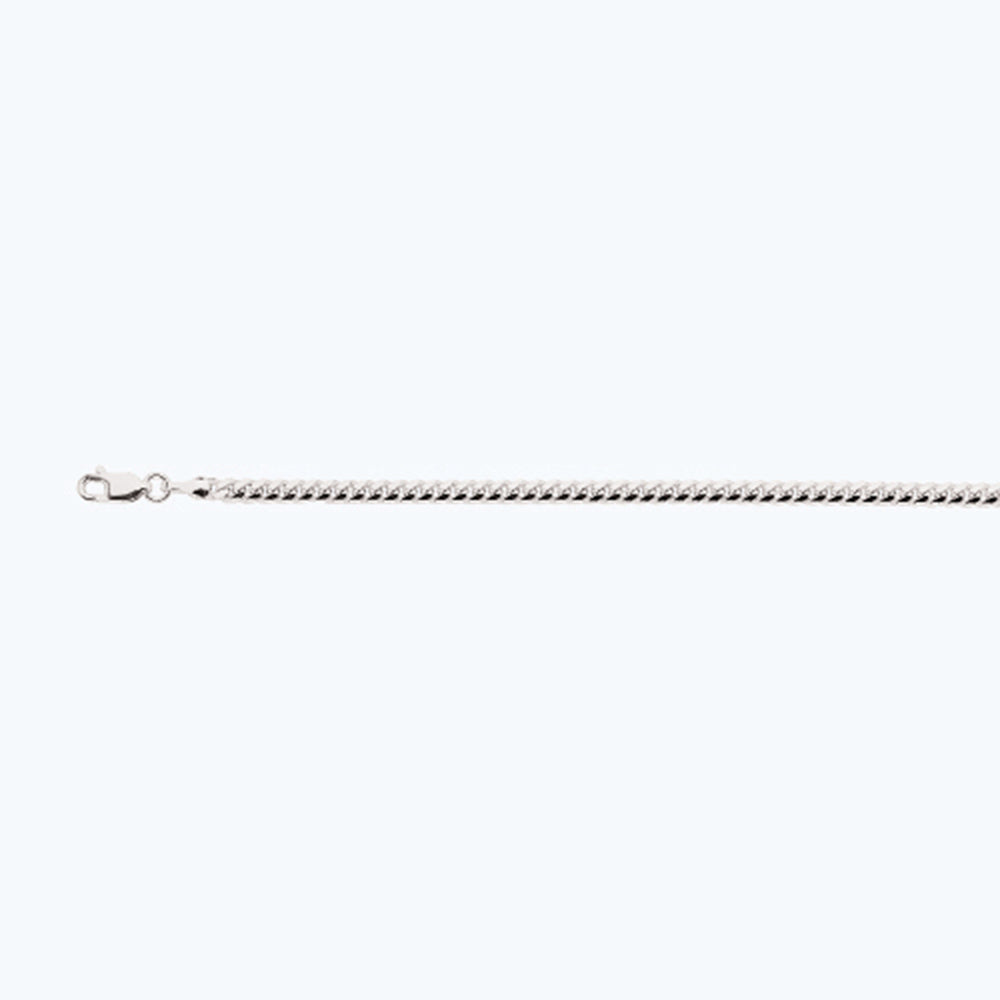 10K 3.5MM WHITE GOLD SOLID MIAMI CUBAN 22" CHAIN NECKLACE (AVAILABLE IN LENGTHS 7" - 30")