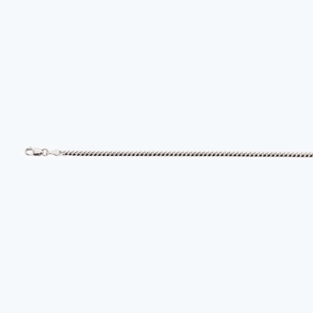 14K 2.5MM WHITE GOLD SOLID MIAMI CUBAN 16" CHAIN NECKLACE (AVAILABLE IN LENGTHS 7" - 30")