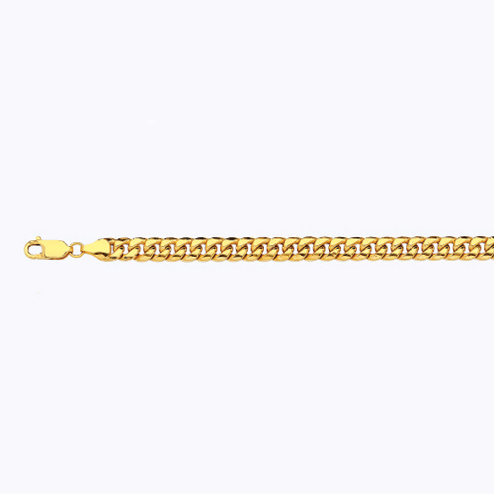 14K 7MM YELLOW GOLD HOLLOW MIAMI CUBAN 26" CHAIN NECKLACE (AVAILABLE IN LENGTHS 7" - 30")