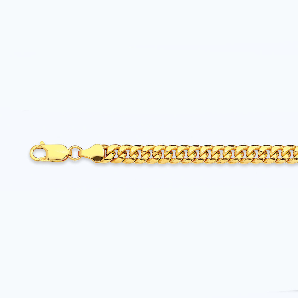 14K 4.5MM YELLOW GOLD HOLLOW MIAMI CUBAN 16" CHAIN NECKLACE (AVAILABLE IN LENGTHS 7" - 30")