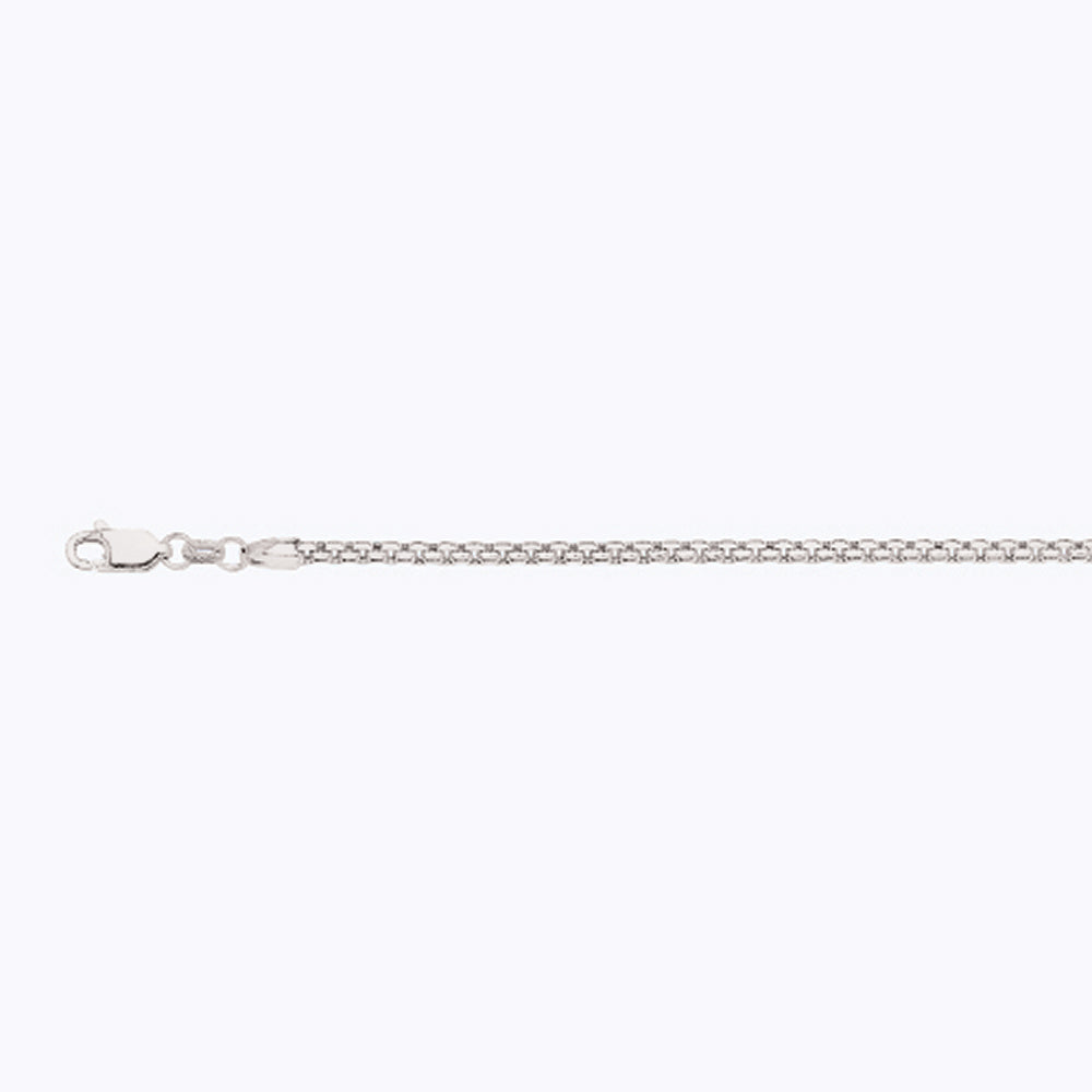 14K 2.5MM WHITE GOLD VENETIAN BOX 16" CHAIN NECKLACE (AVAILABLE IN LENGTHS 7" - 30")