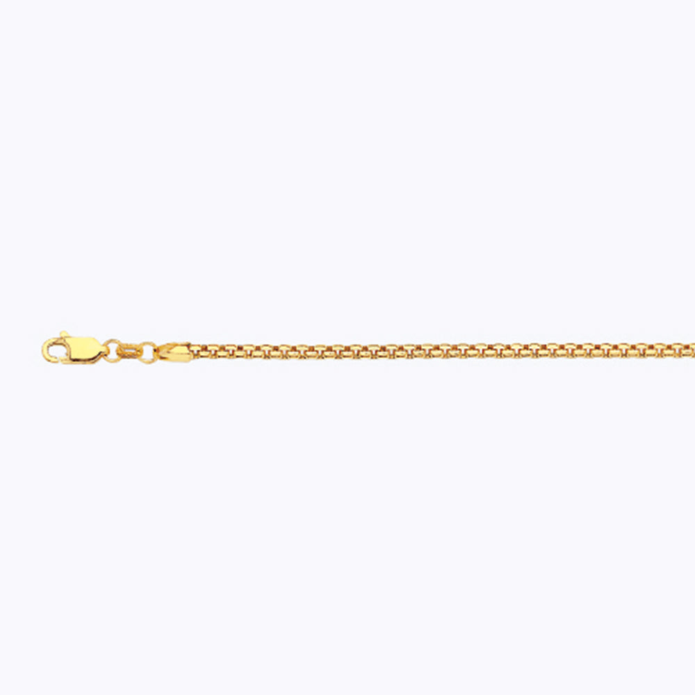 14K 2.5MM YELLOW GOLD VENETIAN BOX 16" CHAIN NECKLACE (AVAILABLE IN LENGTHS 7" - 30")