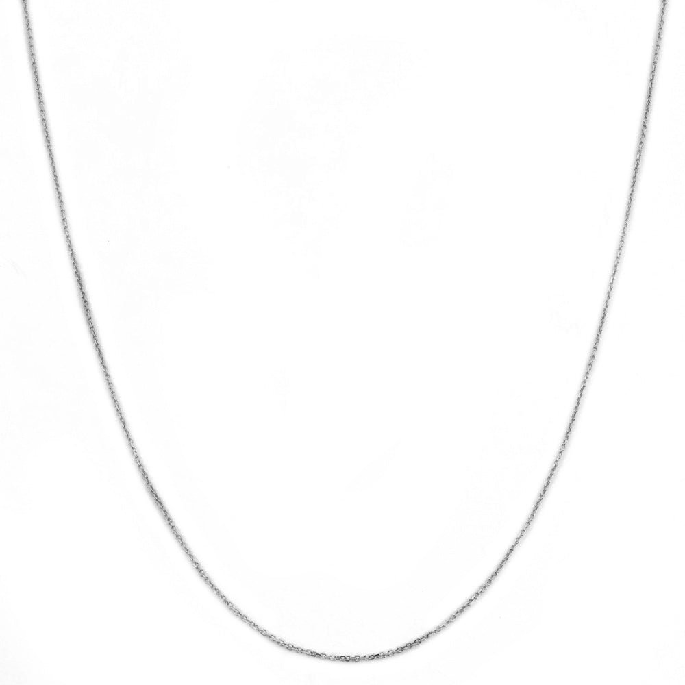 10K WHITE GOLD DC ROLO  033 GAUGE 20" CHAIN NECKLACE (AVAILABLE IN LENGTHS 7" - 30")