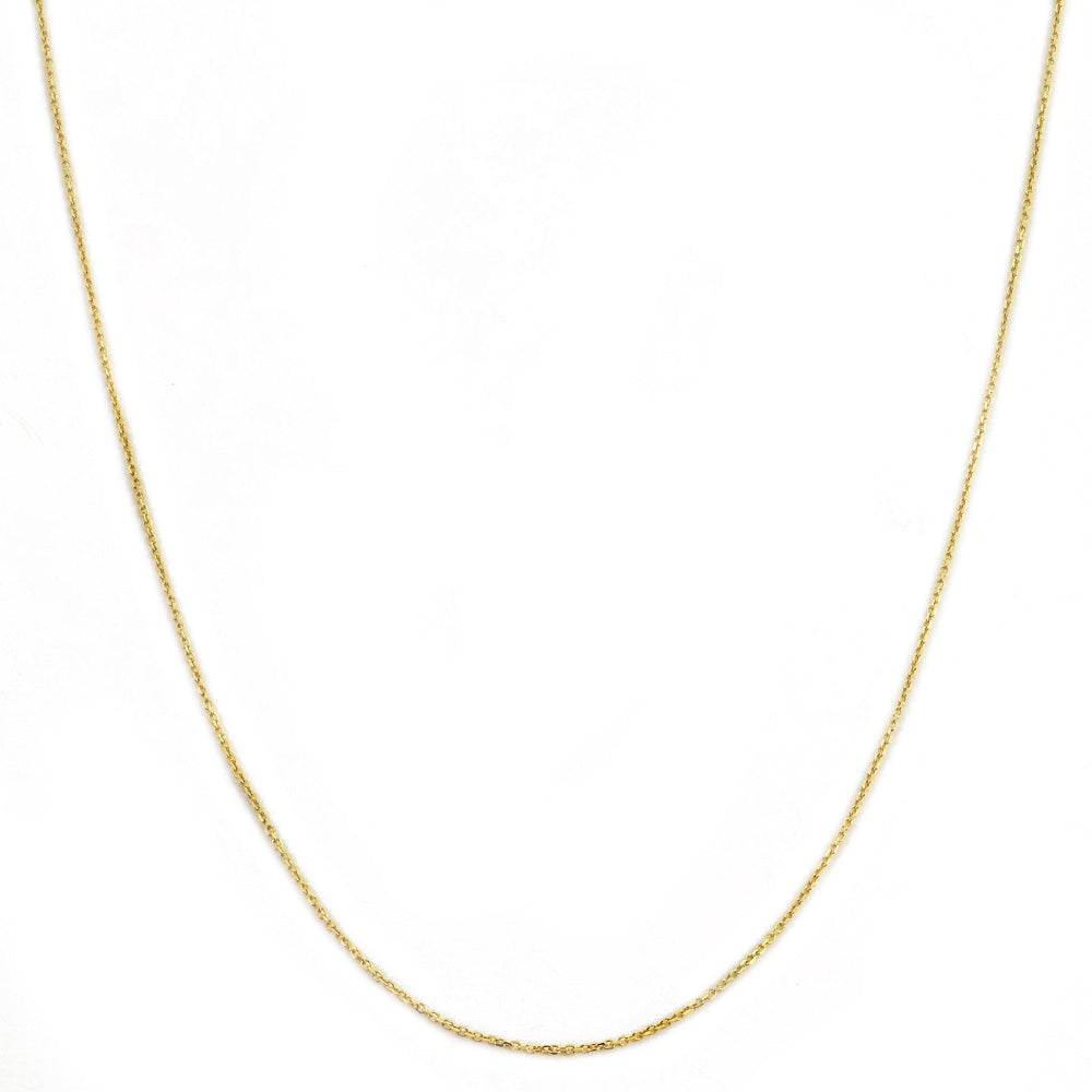 14K YELLOW GOLD DC ROLO  033 GAUGE 16" CHAIN NECKLACE (AVAILABLE IN LENGTHS 7" - 30")