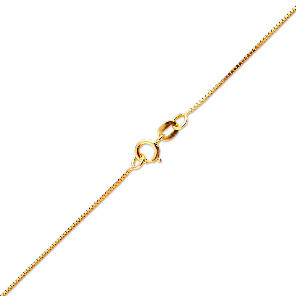 14K YELLOW GOLD BOX 058 GAUGE 16" CHAIN NECKLACE (AVAILABLE IN LENGTHS 7" - 30")